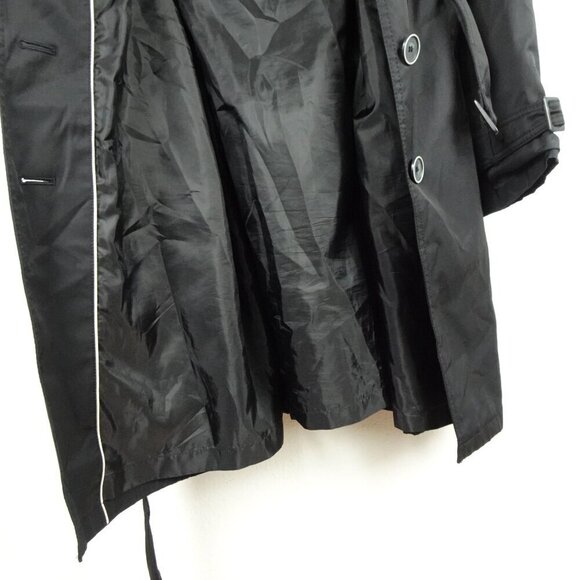 Braetan Trench Coat Jacket Women's Size L Black Belted Lined READ MEASUREMENTS - Picture 12 of 12